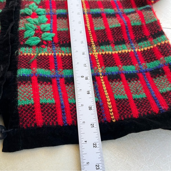Cambridge Dry Goods 100% Wool Red and Green Plaid Cardigan Women Size XL - Picture 5 of 9